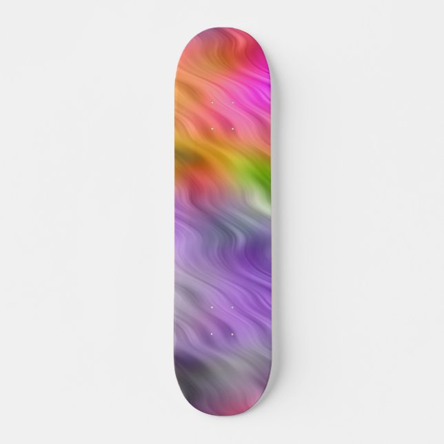 Skateboard Orchidée violette texture ondulée (Devant)