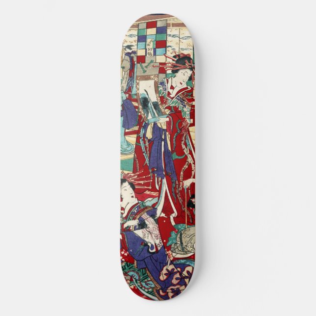 Skateboard Oriental japonaise femmes maiko geisha ukiyo-e art (Recto)