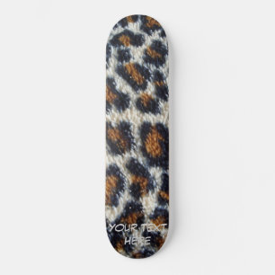 Skateboard original pelucheux de motif d'empreinte de léopard