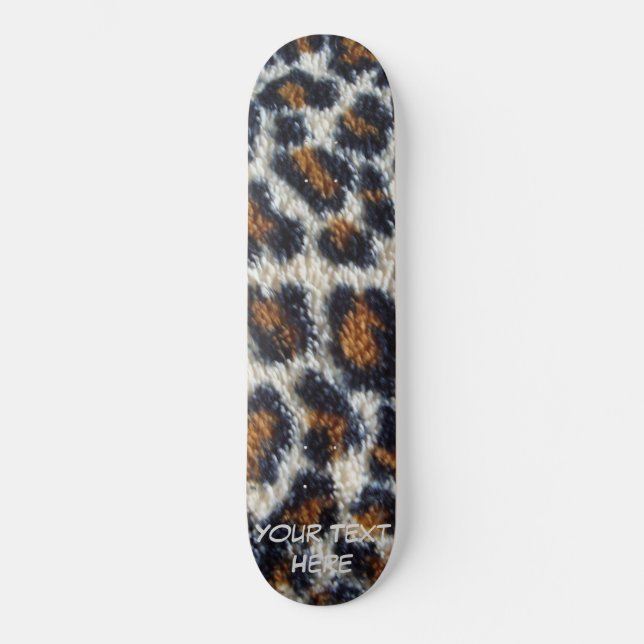 Skateboard original pelucheux de motif d'empreinte de léopard (Recto)