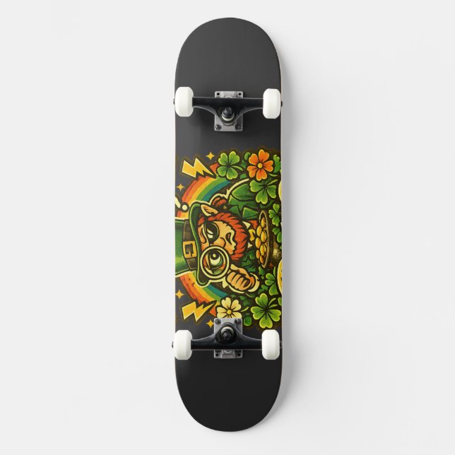 Skateboard Où est le Pot Drôle  Saint-Patrick chanceux  (Recto)