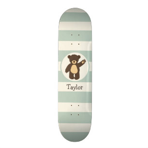 Skateboard Ours Brown Bois mignon; Grandes Vert Sage