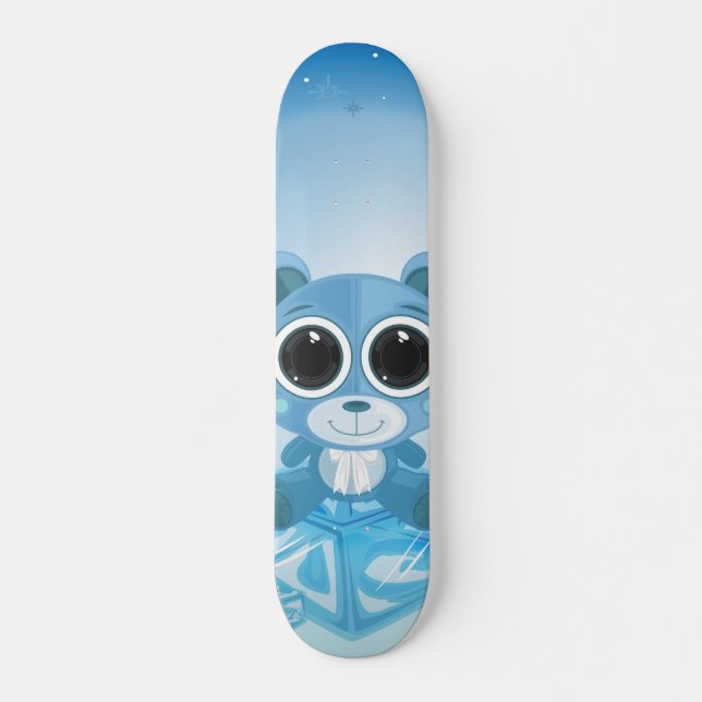Skateboard Ours en peluche - bleu Cool (Devant)