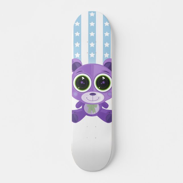 Skateboard Ours en peluche - oeil étoilé pourpre (Devant)