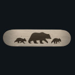 Skateboard Ours gris avec des silhouettes de CUB<br><div class="desc"></div>