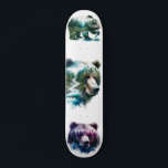 Skateboard Ours Grizzly sauvage<br><div class="desc"># ours grizzlis sauvages féroces d'aquarelle.</div>