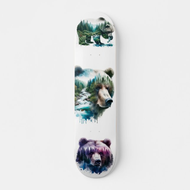 Skateboard Ours Grizzly sauvage (Devant)