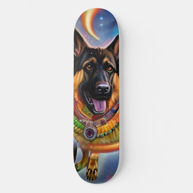 Skateboard Outta This World Trippy German Shepherd (Recto)