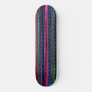 Skateboard Paillettes et Stripes Pailletées Glamour
