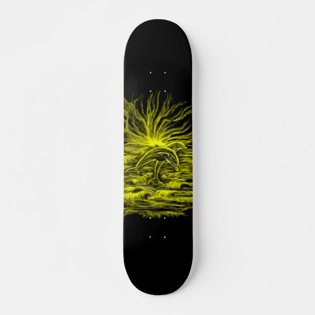 Skateboard Paire de dauphins dans le soleil (Devant)