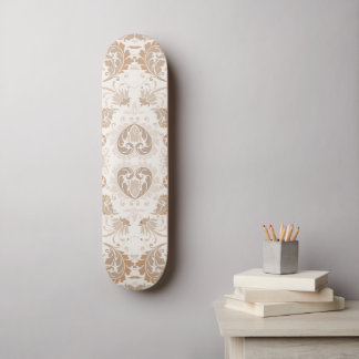 Skateboard Paisley en beige esthétique moderne Tan Brown