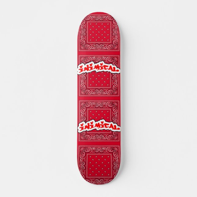 Skateboard Paisley rouge hostile  (Devant)