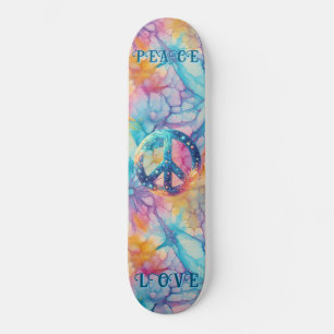 Skateboard Paix Amour Tie-Dye