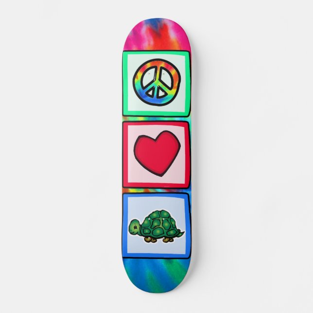 Skateboard Paix, amour, tortues (Recto)