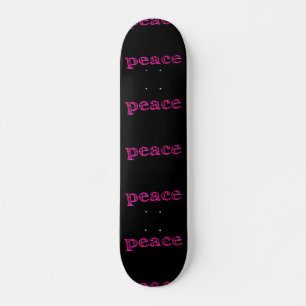 Skateboard paix rose sur noir