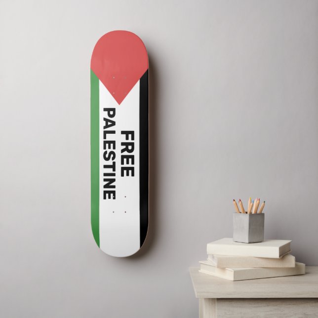 SKATEBOARD PALESTINE GRATUITE DRAPEAU ROUGE NOIR VERT BLANC (Art mural)