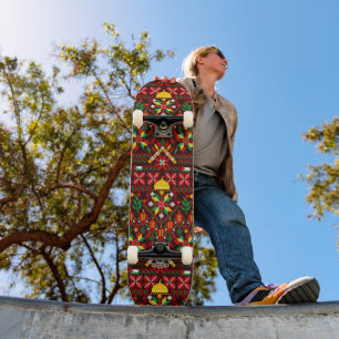 Skateboard Palestine Tatreez Broderie traditionnelle