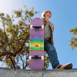 Skateboard Palmiers de lavande été
