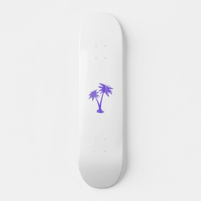 Skateboard Palmiers tropicaux Silhouette noire (Devant)