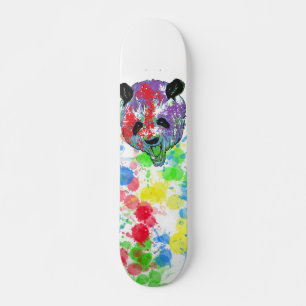 Skateboard Panda de peinture colorée