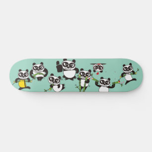 Skateboard pandas visage en colère planche à roulettes