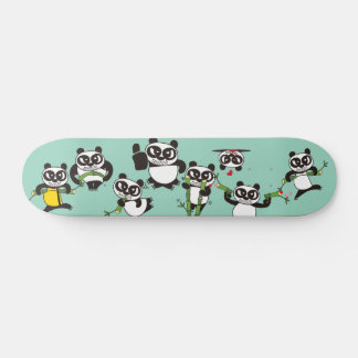 Skateboard pandas visage en colère planche à roulettes