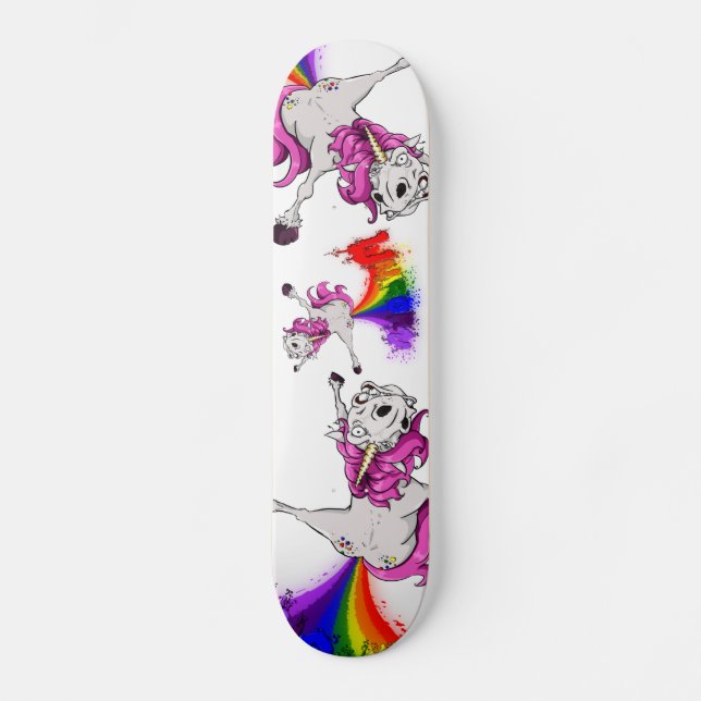 Skateboard panier arc-en-ciel de licorne (Recto)