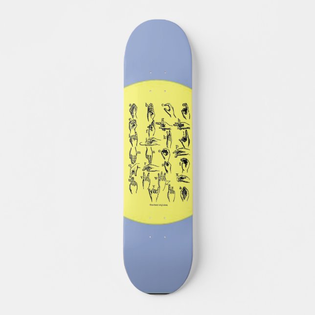 Skateboard Panneau Alphabet Langue des Signes (Devant)
