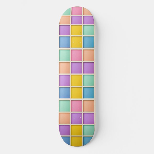 Skateboard Panneau de grille géométrique coloré (Recto)