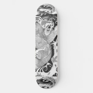 Skateboard panneau de poissons de koi