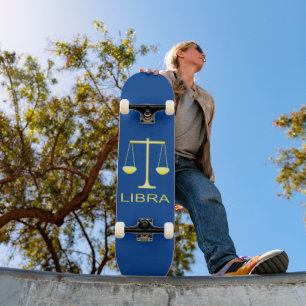 Skateboard Panneau étoile Balance dorée de Libra