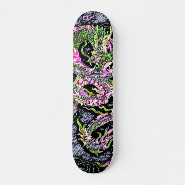 Skateboard Panneau fait sur commande de dragon d'élément au (Devant)