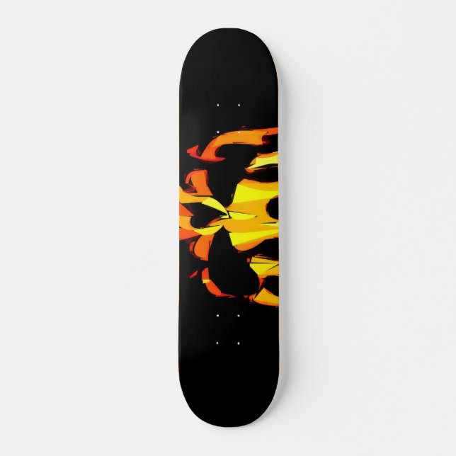 Skateboard Panneau flamboyant de patin de crâne (Devant)