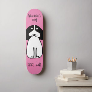 Skateboard Panneau personnalisé "Keep Out" Chien Room
