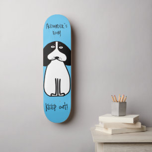 Skateboard Panneau personnalisé "Keep Out" Chien Room