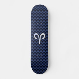 Skateboard Panneau Zodiac Silver Aries Bleu Carbone Fibres Im