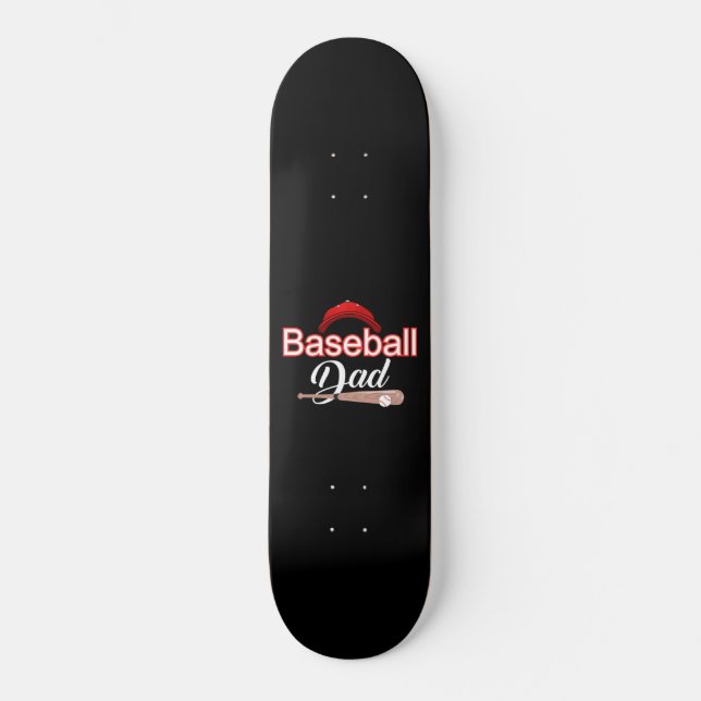 Skateboard Papa de baseball | Fête des pères de baseball masc (Recto)