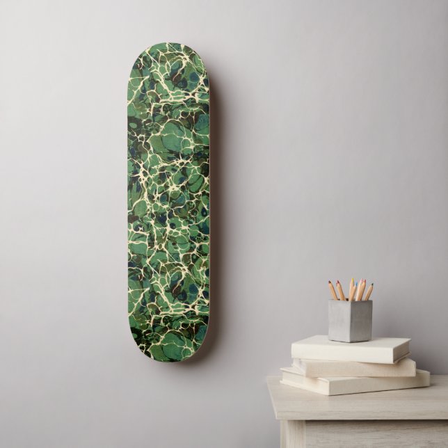 Skateboard Papier marbré vert Patinage Vintage (Art mural)