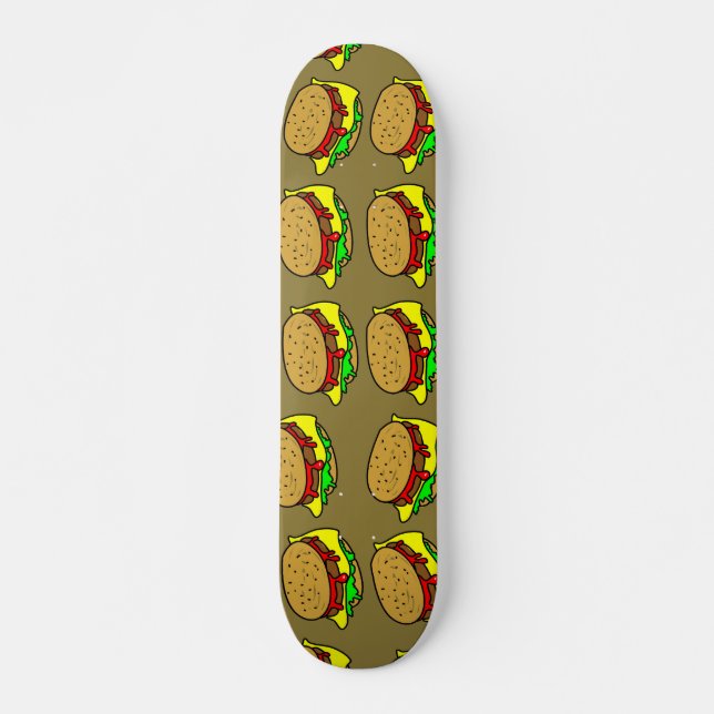 Skateboard Papier peint d'hamburger (Devant)