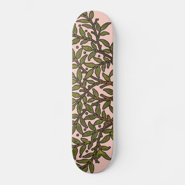 Skateboard Papier peint frise d'arbre de William Morris (Recto)