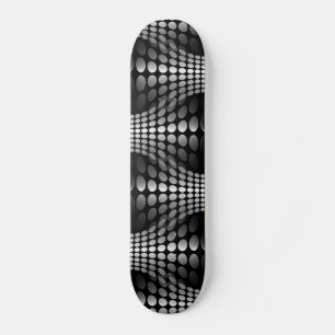 Skateboard Papier peint Vagues pointillé noir et blanc