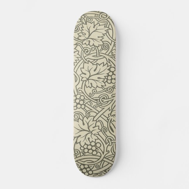 Skateboard Papier peint vert à motif de vigne de William Morr (Recto)