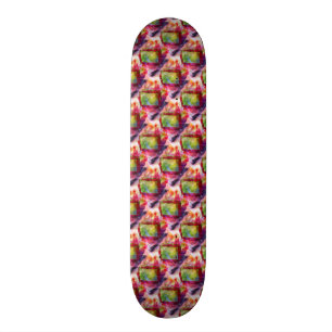 Skateboard Papier peint vert et rouge abstrait