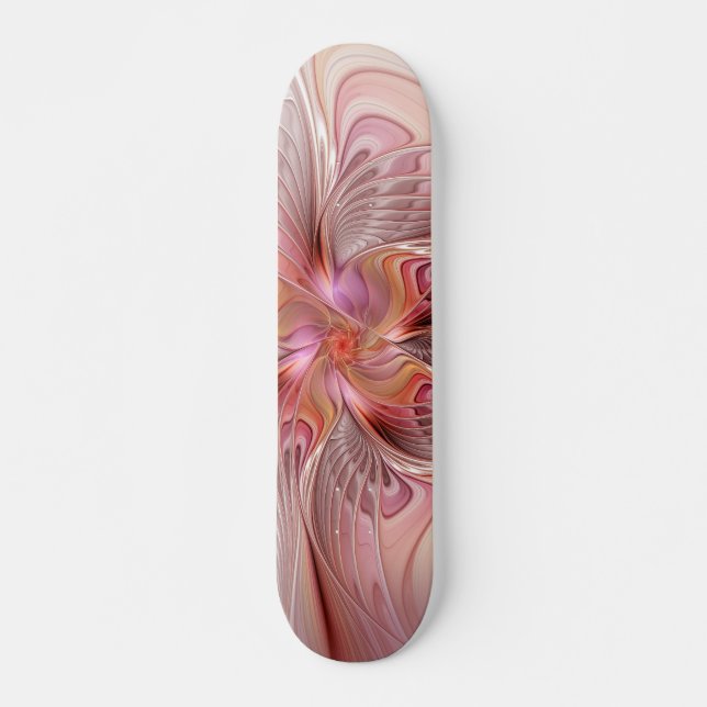 Skateboard Papillon Abstrait coloré Imaginaire Fractal Art (Devant)