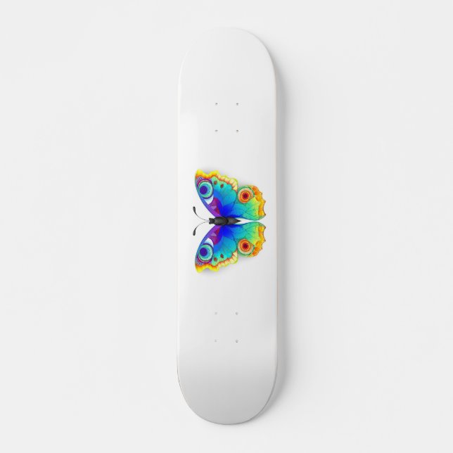 Skateboard Papillon Arc-en-ciel Paon Yeux (Devant)