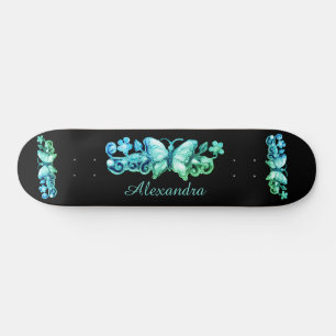 Skateboard Papillon bleu personnalisé