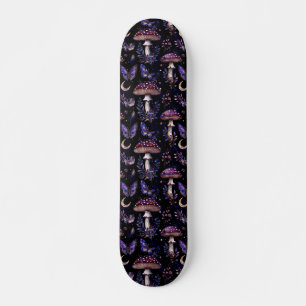 Skateboard Papillon Champignon Sorcière Sombre Motif Céleste