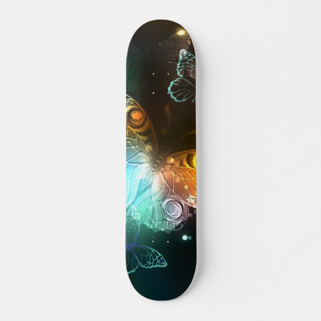 Skateboard Papillon lumineux et papillons de nuit (Devant)
