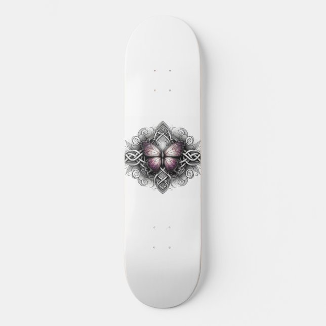 Skateboard Papillon mauve pâle (Recto)