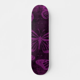 Skateboard Papillon noir et violet